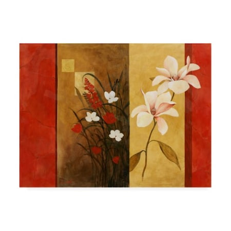 Pablo Esteban 'Flowers Bouquet On Panels 2' Canvas Art,35x47